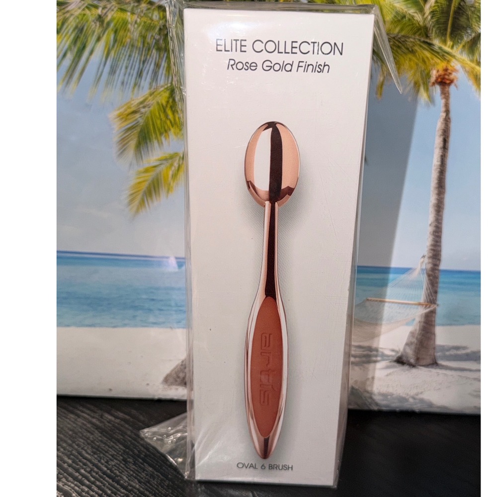 Artis Elite Collection Oval 6 Makeup Brush Rose Gold Finish New